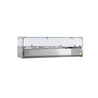 Nadstawka chłodnicza przeszklona 5 x GN1/4, Pojemność 32 litrów, 1200x335x225 Tefcold VK33-120