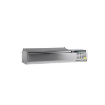 Nadstawka chłodnicza z pokrywą nierdzewną 5 x GN1/4, Pojemność 32 litrów, 1200x335x260 Tefcold VK33-120 S/S LID