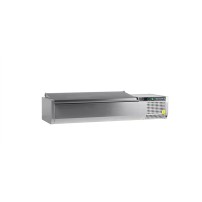 Nadstawka chłodnicza z pokrywą nierdzewną 5 x GN1/4, Pojemność 32 litrów, 1200x335x260 Tefcold VK33-120 S/S LID