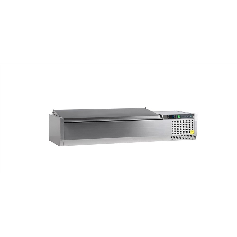 Nadstawka chłodnicza z pokrywą nierdzewną 5 x GN1/4, Pojemność 32 litrów, 1200x335x260 Tefcold VK33-120 S/S LID