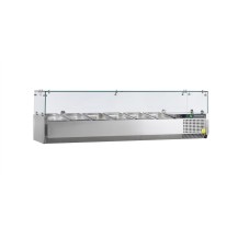 Nadstawka chłodnicza przeszklona 7 x GN1/4, Pojemność 44 litrów, 1500x335x225 Tefcold VK33-150