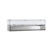 Nadstawka chłodnicza przeszklona 7 x GN1/4, Pojemność 44 litrów, 1500x335x225 Tefcold VK33-150