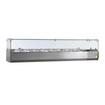 Nadstawka chłodnicza przeszklona 9 x GN1/4, Pojemność 55 litrów, 1800x335x225 Tefcold VK33-180