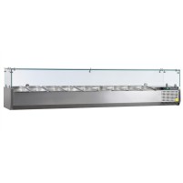 Nadstawka chłodnicza przeszklona 10 x GN1/4, Pojemność 63 litrów, 2000x335x225 Tefcold VK33-200