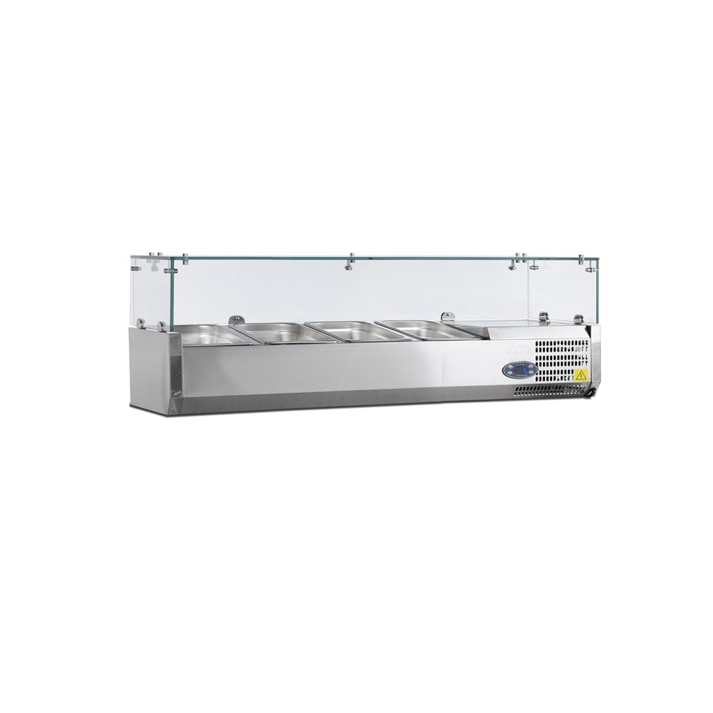 Nadstawka chłodnicza przeszklona 5 x GN1/3, Pojemność 40 litrów, 1200x395x225 Tefcold VK38-120