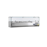 Nadstawka chłodnicza przeszklona 5 x GN1/3, Pojemność 40 litrów, 1200x395x225 Tefcold VK38-120
