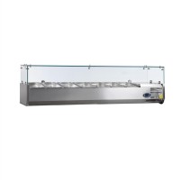 Nadstawka chłodnicza przeszklona 5 x GN1/3 + 1 x GN1/2, Pojemność 59 litrów, 1600x395x225 Tefcold VK38-160