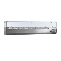 Nadstawka chłodnicza przeszklona 8 x GN1/3, Pojemność 69 litrów, 1800x395x225 Tefcold VK38-180