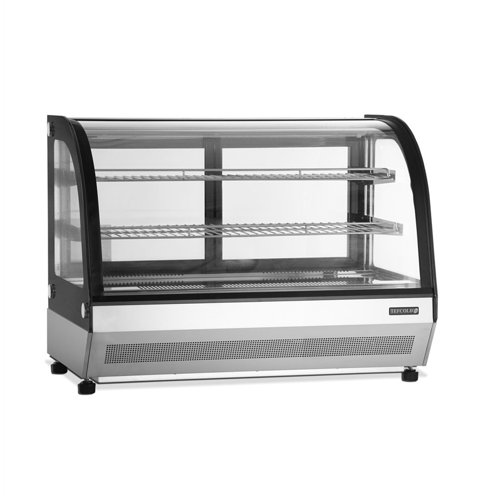 Witryna chłodnicza nablatowa czarna, 900x560x670, Pojemność 78 litrów, Tefcold LCT900C/BLACK
