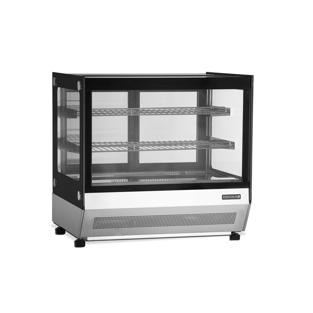 Witryna chłodnicza nablatowa czarna, 700x560x670, Pojemność 67 litrów, Tefcold LCT750F/BLACK