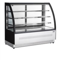 Witryna chłodnicza cukiernicza czarna, 1505x745x1360, Pojemność 277 litrów, Tefcold LPD1500C/BLACK