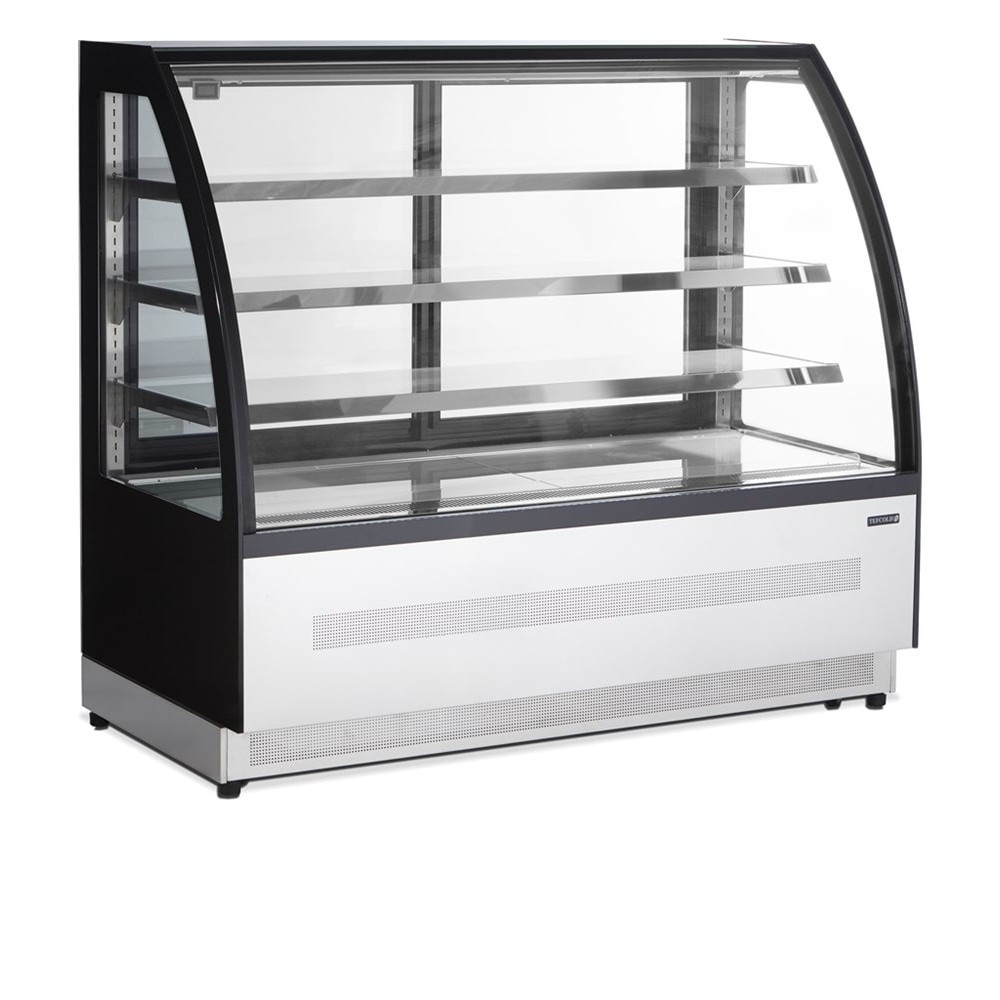 Witryna chłodnicza cukiernicza czarna, 1505x745x1360, Pojemność 277 litrów, Tefcold LPD1500C/BLACK