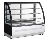 Witryna chłodnicza cukiernicza czarna, 1505x745x1360, Pojemność 277 litrów, Tefcold LPD1500C/BLACK