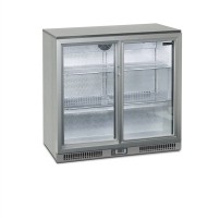 Chłodziarka barowa na napoje 2 drzwiowa drzwi suwane, 900x515x870, Pojemność 183 litrów, Tefcold BA25S S/A