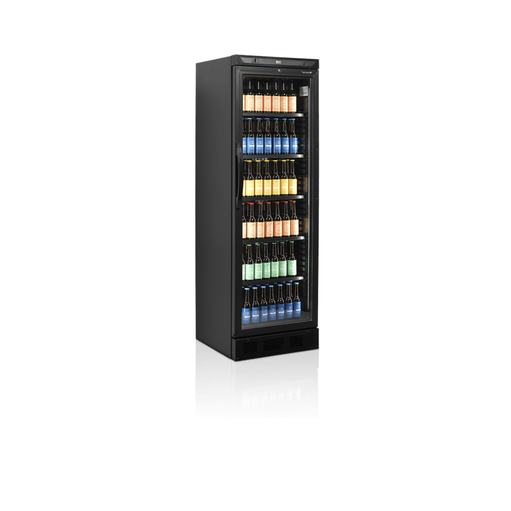 Witryna na napoje i butelki czarna, 595x640x1840, Pojemność 347 litrów, Tefcold CEV425 BLACK