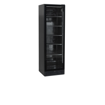 Witryna chłodnicza na napoje, czarna, Pojemność 347 litrów, 595x595x1990 Tefcold SCU1425 FRAMELESS