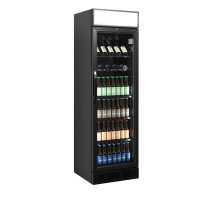 Witryna chłodnicza na napoje, czarna z plafonem, Pojemność 347 litrów, 595x640x1980 Tefcold CEV425CP BLACK