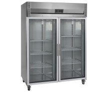 Szafa chłodnicza 2 drzwiowa ze stali nierdzewnej, przeszklona GN2/1, Pojemność 1325 litrów, 1480x850x2010 Tefcold RK1420G