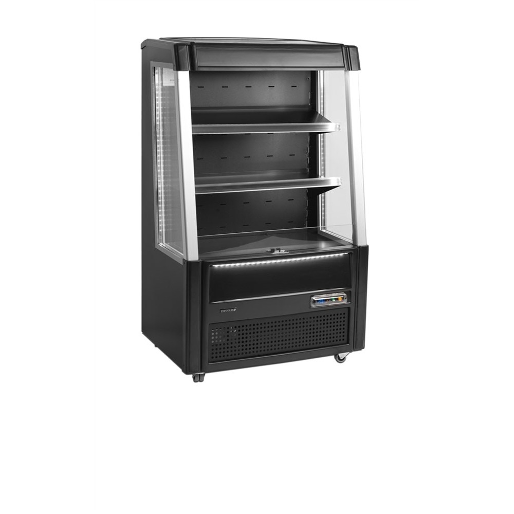 Witryna ekspozycyjna otwarta na napoje i produkty spożywcze, 915x640x1540, Pojemność 242 litrów, Tefcold ODC90 BLACK