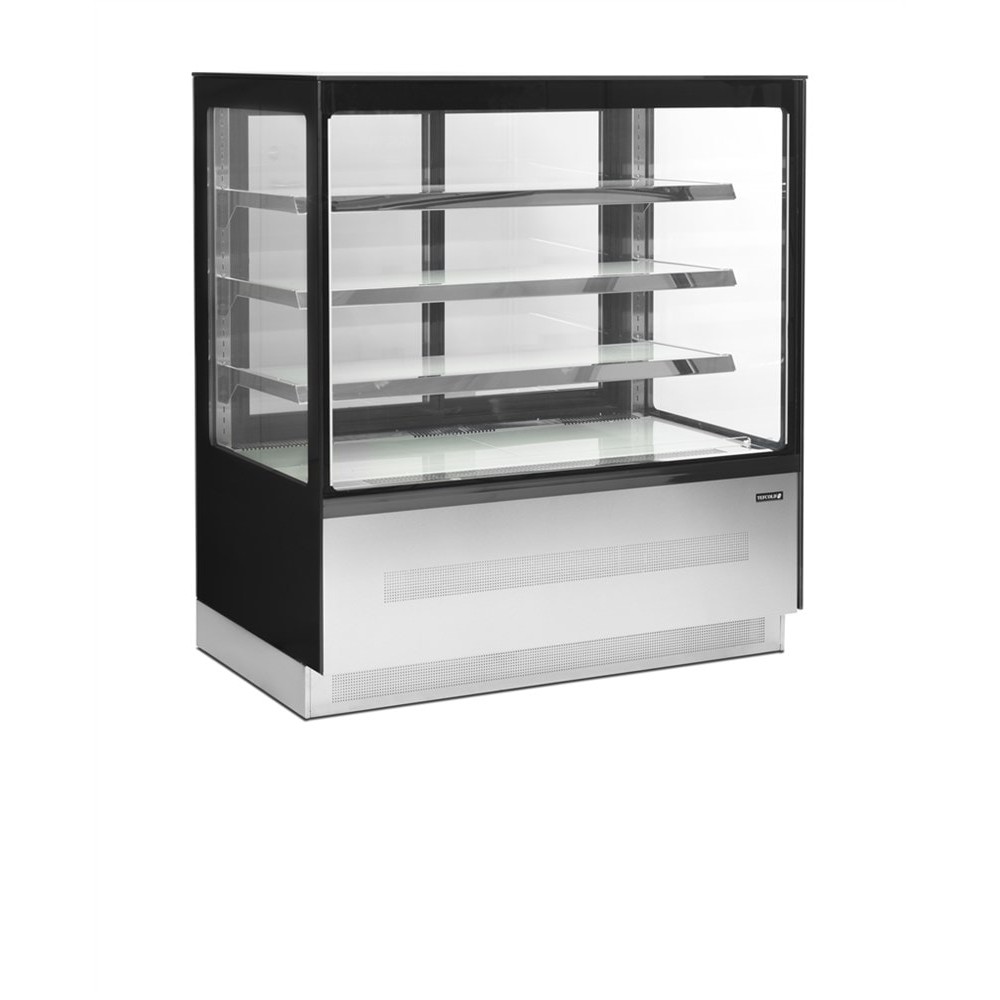 Witryna chłodnicza cukiernicza, czarna, Pojemność 258 litrów, 1205x745x1350 Tefcold LPD1203F/BLACK