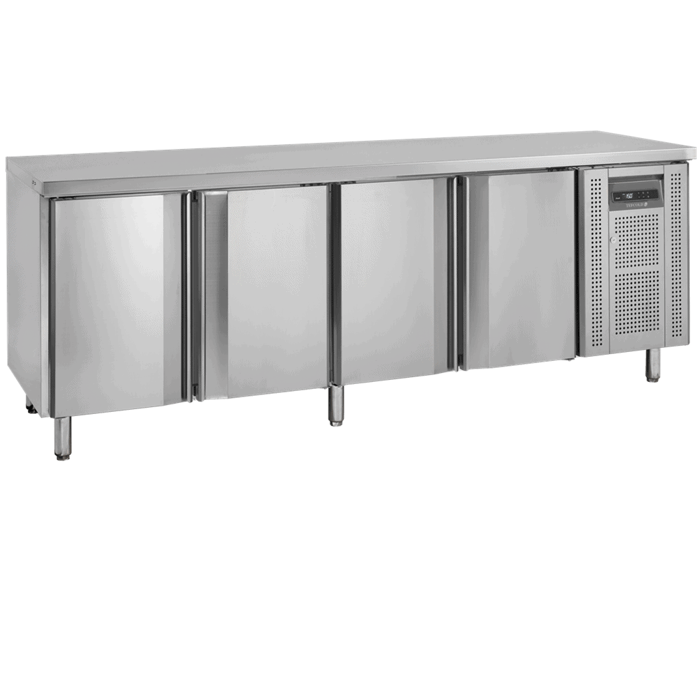 Stół mroźniczy 4 drzwiowy bez rantu GN1/1, 2230x700x880, Pojemność 533 litrów, Tefcold CF7410/-SP