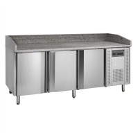 Stół chłodniczy 3 drzwiowy do pizzy z blatem granitowym, 2045x800x1000, Pojemność 565 litrów, Tefcold PT1300