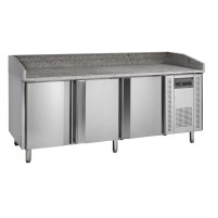 Stół chłodniczy 3 drzwiowy do pizzy z blatem granitowym, 2045x800x1000, Pojemność 565 litrów, Tefcold PT1300