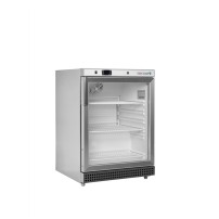 Szafa chłodnicza przeszklona podblatowa, obudowa ze stali nierdzewnej, Pojemność 119 litrów, 600x585x855 Tefcold UR200SG