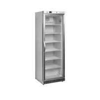 Szafa mroźnicza przeszklona, ze stali nierdzewnej, Pojemność 340 litrów, 600x585x1855 Tefcold UF400SG
