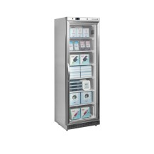Szafa mroźnicza przeszklona, ze stali nierdzewnej, Pojemność 340 litrów, 600x585x1855 Tefcold UF400SG