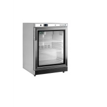 Szafa mroźnicza podblatowa przeszklona ze stali nierdzewnej, 600x600x850, Pojemność 120 litrów, Tefcold UF200VSG