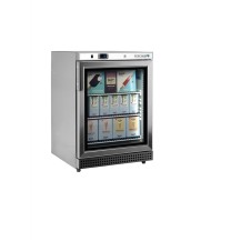 Szafa mroźnicza podblatowa przeszklona ze stali nierdzewnej, 600x600x850, Pojemność 120 litrów, Tefcold UF200VSG
