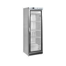 Szafa mroźnicza wolnostojąca przeszklona ze stali nierdzewnej, 600x585x1855, Pojemność 340 litrów, Tefcold UF400VSG