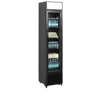 Szafa chłodnicza ekspozycyjna na butelki i napoje, 435x505x2013, Pojemność 114 litrów, Tefcold FSC175H BLACK