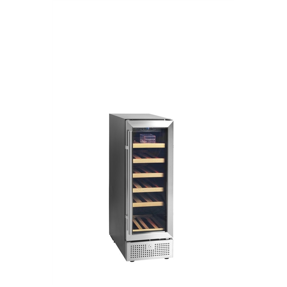 Szafa chłodnicza na wino 1 temperaturowa o pojemności 19 x 750ml, 295x570x860, Pojemność 57 litrów, Tefcold TFW100-S