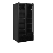 Szafa chłodnicza ekspozycyjna, czarna, Pojemność 535 litrów, 890x740x1990 Tefcold FS890H BLACK