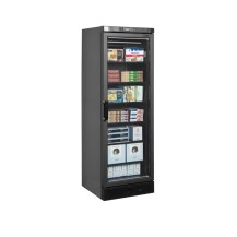 Szafa mroźnicza przeszklona, czarna, Pojemność 270 litrów, 595x640x1840 Tefcold UFSC371G Black