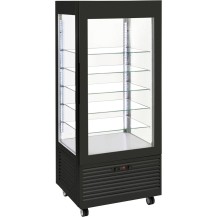 Witryna chłodnicza, cukiernicza, oświetlenie LED, czarna, V 480 l, Stalgast 777480