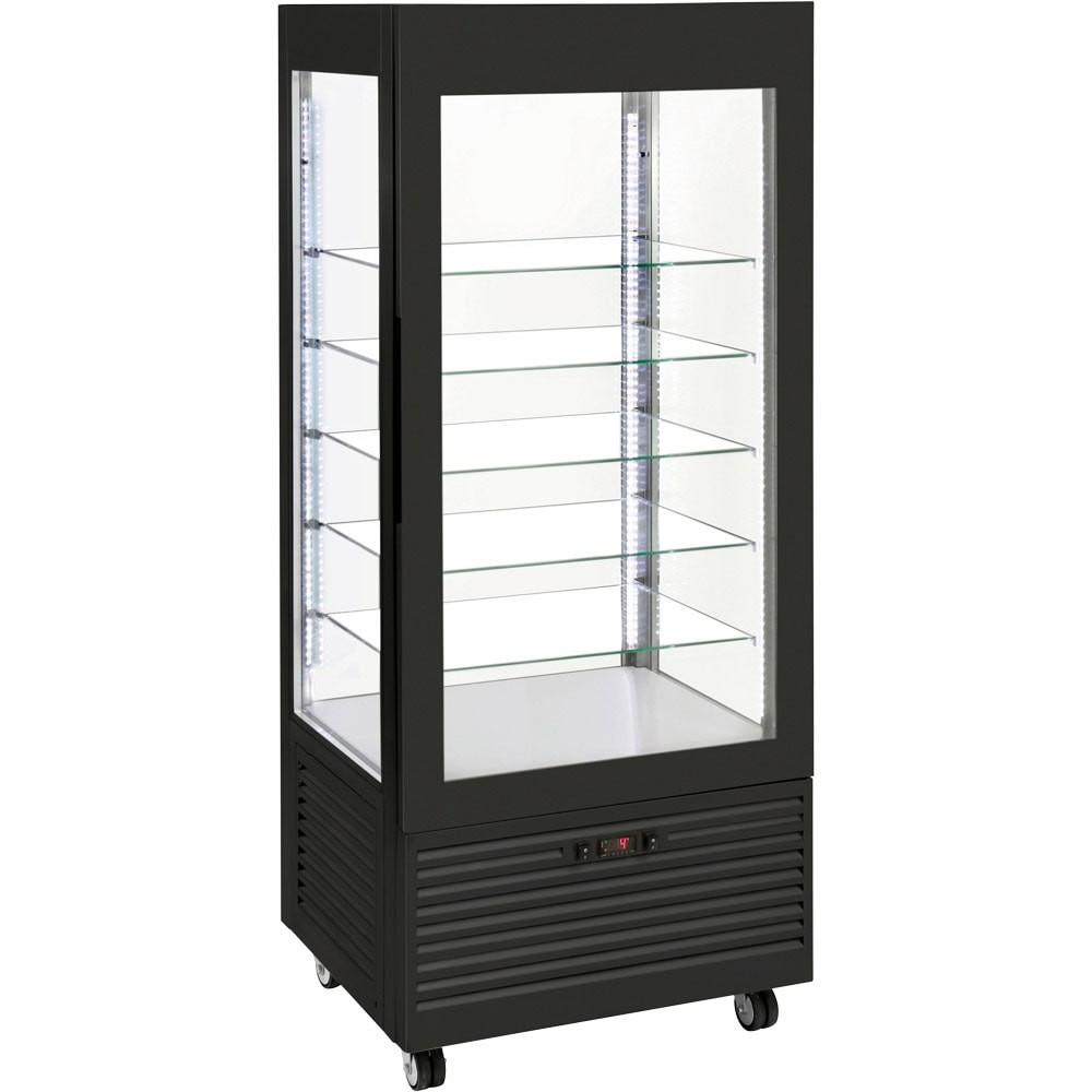 Witryna chłodnicza, cukiernicza, oświetlenie LED, czarna, V 480 l, Stalgast 777480