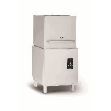 Zmywarka kapturowa z koszem 500x500 mm, z pompą spustową, pompą wspomagającą płukanie i dozownikami chemii 675x675x1420, Asber G