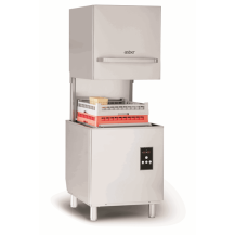 Zmywarka kapturowa z koszem 500x500 mm, z pompą wspomagającą płukanie, 675x675x1440, Asber GT-H500 W