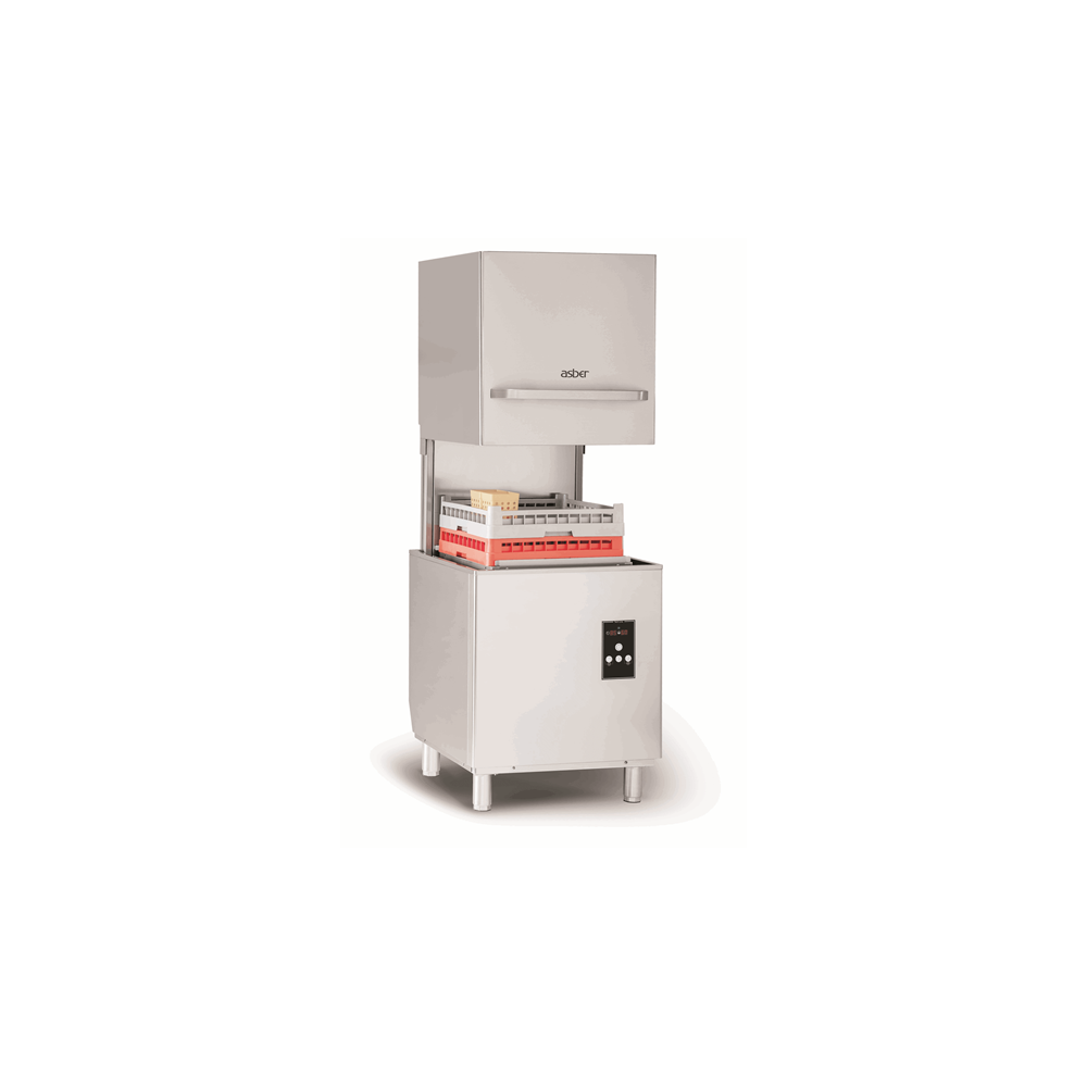 Zmywarka kapturowa z koszem 500x500 mm, z pompą wspomagającą płukanie, 675x675x1440, Asber GT-H500 W