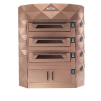 Piec do pizzy 3 komorowy, elektryczny o pojemności 3 x 9 x 35 cm, 1900x1700x2300, Italforni Diamond 3-DIA FM