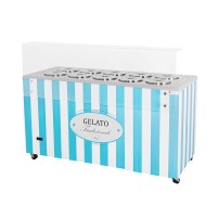 Dystrybutor do lodów | witryna do lodów | konserwator | retro | 10 tub | okrągłe kuwety | 1503x670x895 mm | RESTO QUALITY GELATO