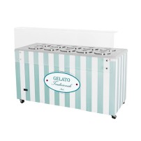 Dystrybutor do lodów | witryna do lodów | konserwator | retro | 10 tub | okrągłe kuwety | 1503x670x895 mm | RESTO QUALITY GELATO