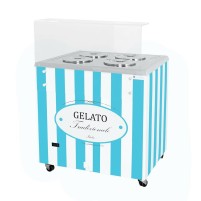 Dystrybutor do lodów | witryna do lodów | konserwator | retro | 4 tub | okrągłe kuwety | 843x670x895 mm | RESTO QUALITY GELATO P