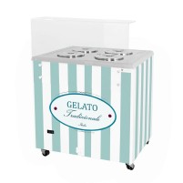 Dystrybutor do lodów | witryna do lodów | konserwator | retro | 4 tub | okrągłe kuwety | 843x670x895 mm | RESTO QUALITY GELATO P