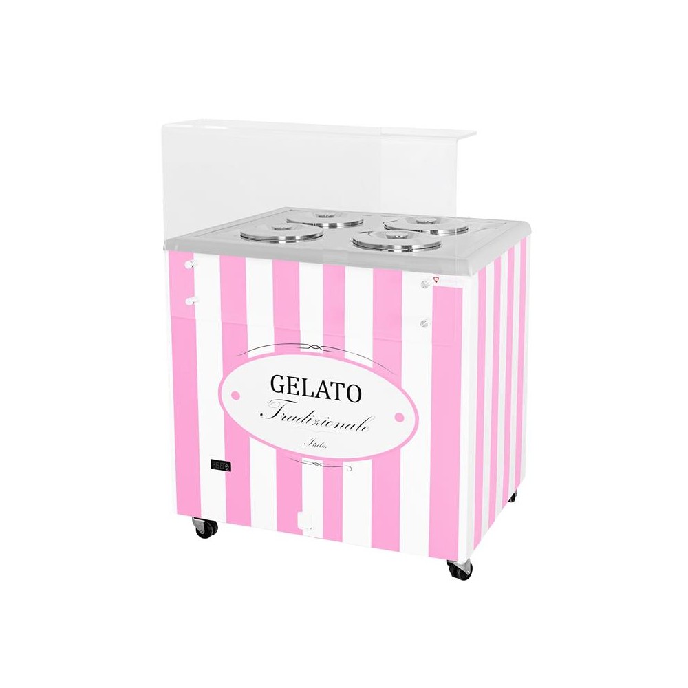 Dystrybutor do lodów | witryna do lodów | konserwator | retro | 4 tub | okrągłe kuwety | 843x670x895 mm | RESTO QUALITY GELATO P