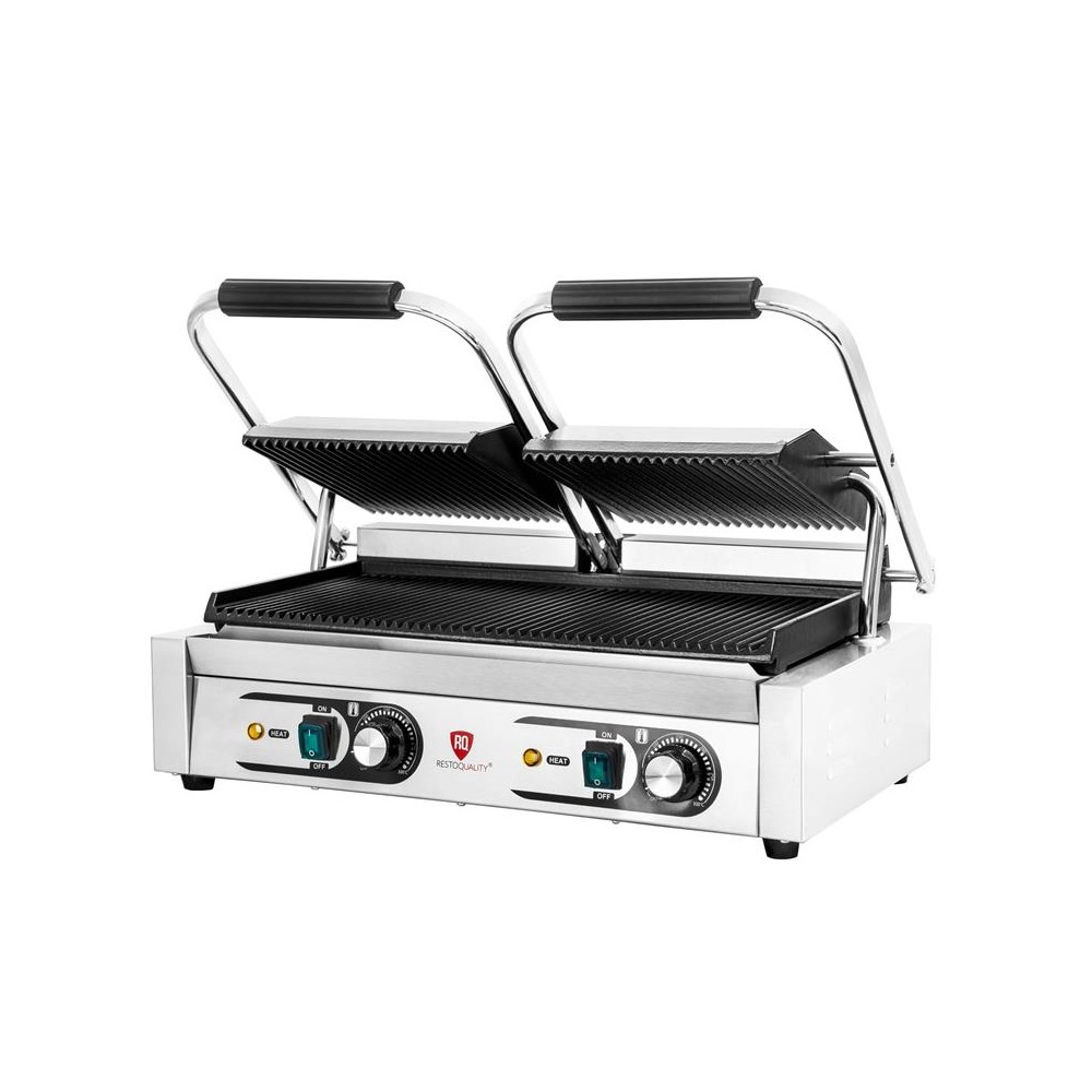 Kontakt grill podwójny | ryflowany | Resto Quality | 3,6 kW | 230 V | RESTO QUALITY RQK813A