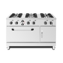 Kuchnia gazowa z piekarnikiem elektrycznym | 6-palnikowa | 37,4 kW | 1200x700x830 mm | RESTO QUALITY RQ40361-6EO